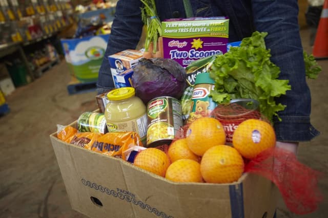 box filled with food and snacks